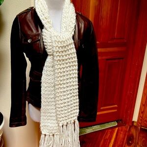 White Scarf 7ft long 4”wide